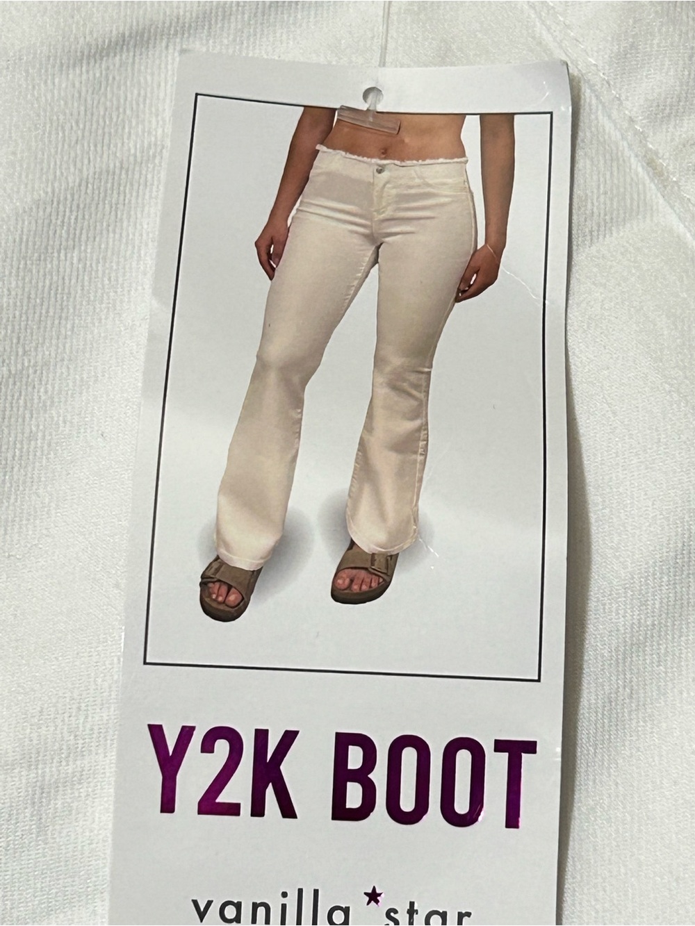 Y2K Boot Vanilla Star White Flare Jeans 25 / 1